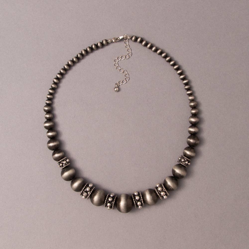 Western Beaded Necklace with Rhinestone Spacers