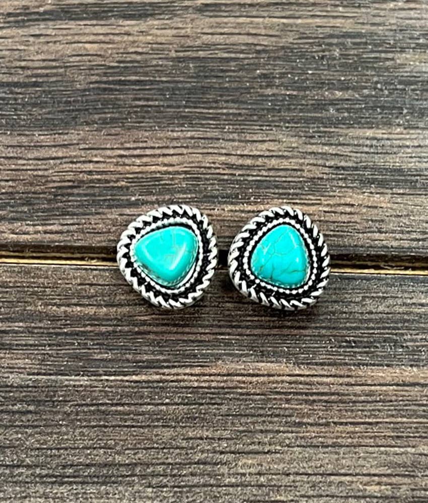 Irregular Turquoise Stud Earrings