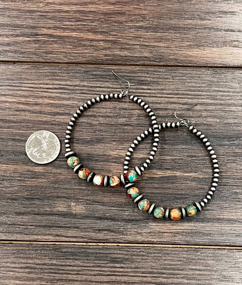 Gemstone Hoop Earrings