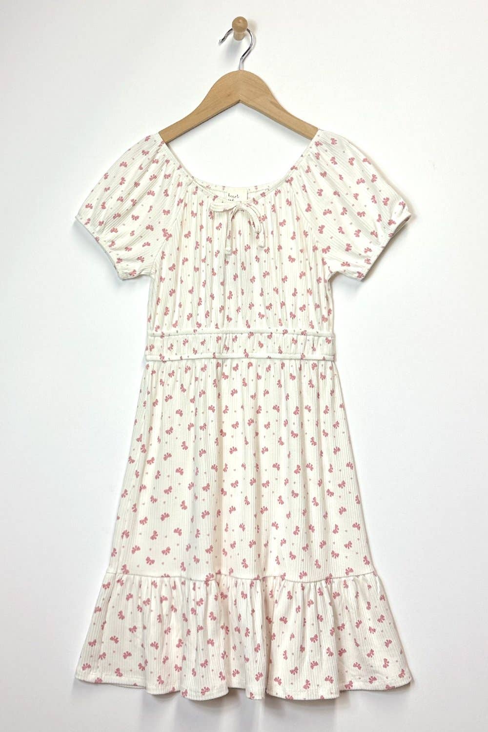 TWEEN KIDS GIRLS PUFF SLV SMOCK WAIST TIERED DRESS