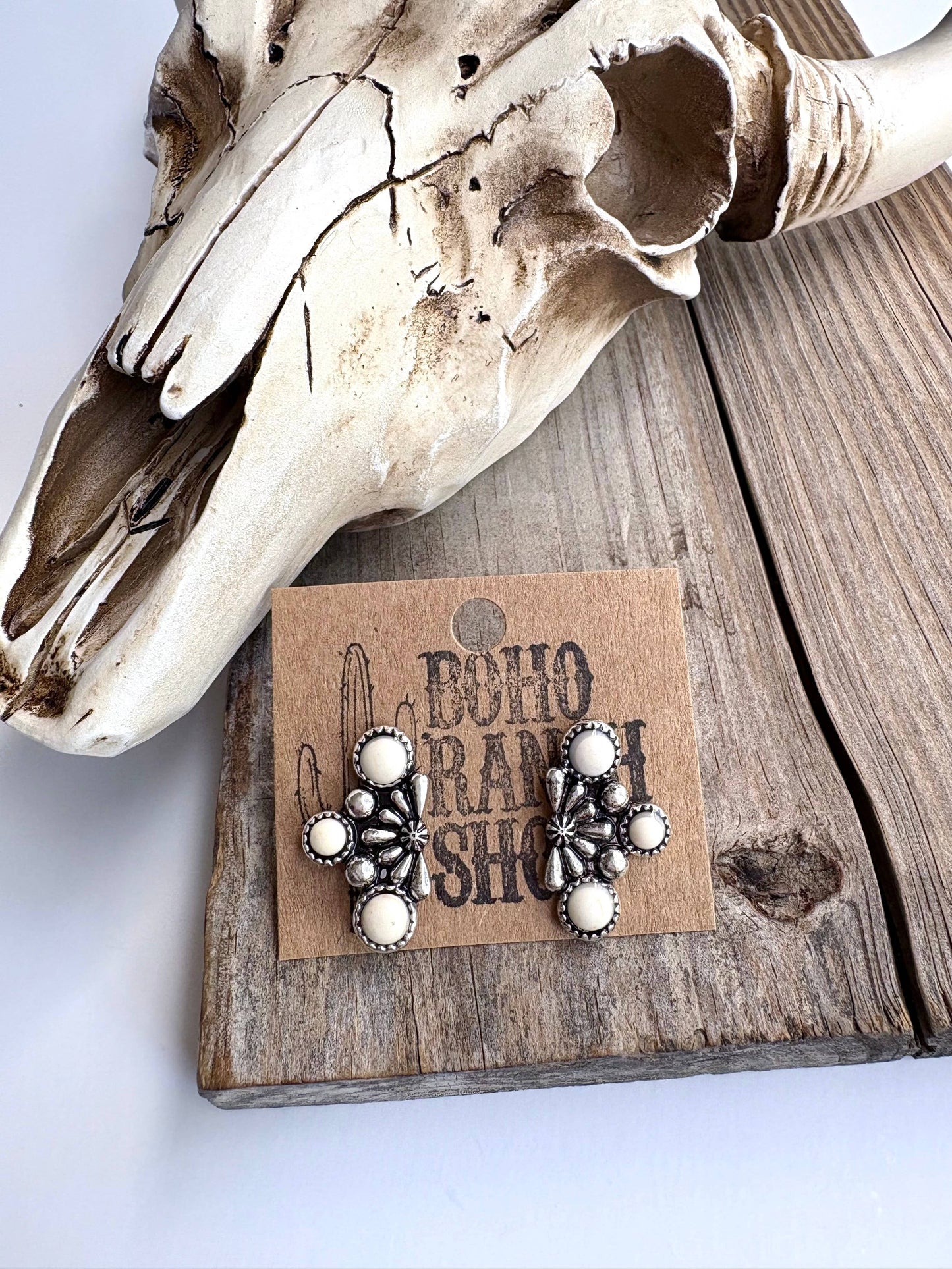 Western Stone Stud Earrings