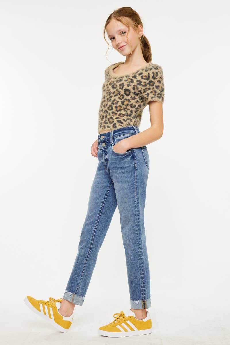 YOUTH HIGH RISE SLIM STRAIGHT JEANS
