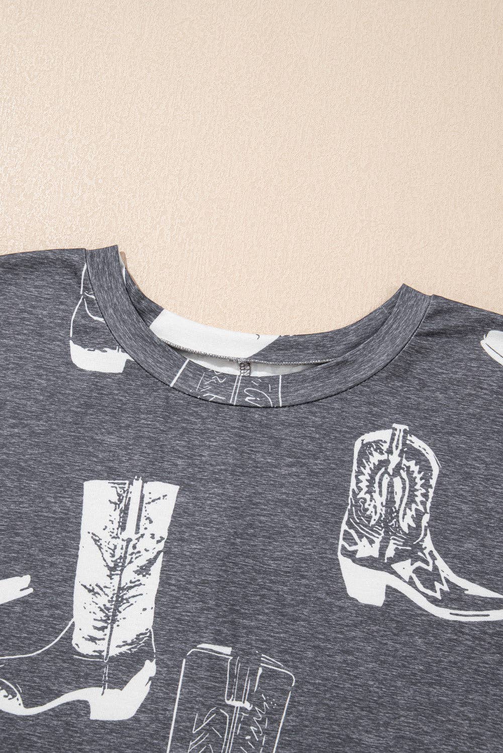 Western Boots Graphic Plus Size Casual Tee