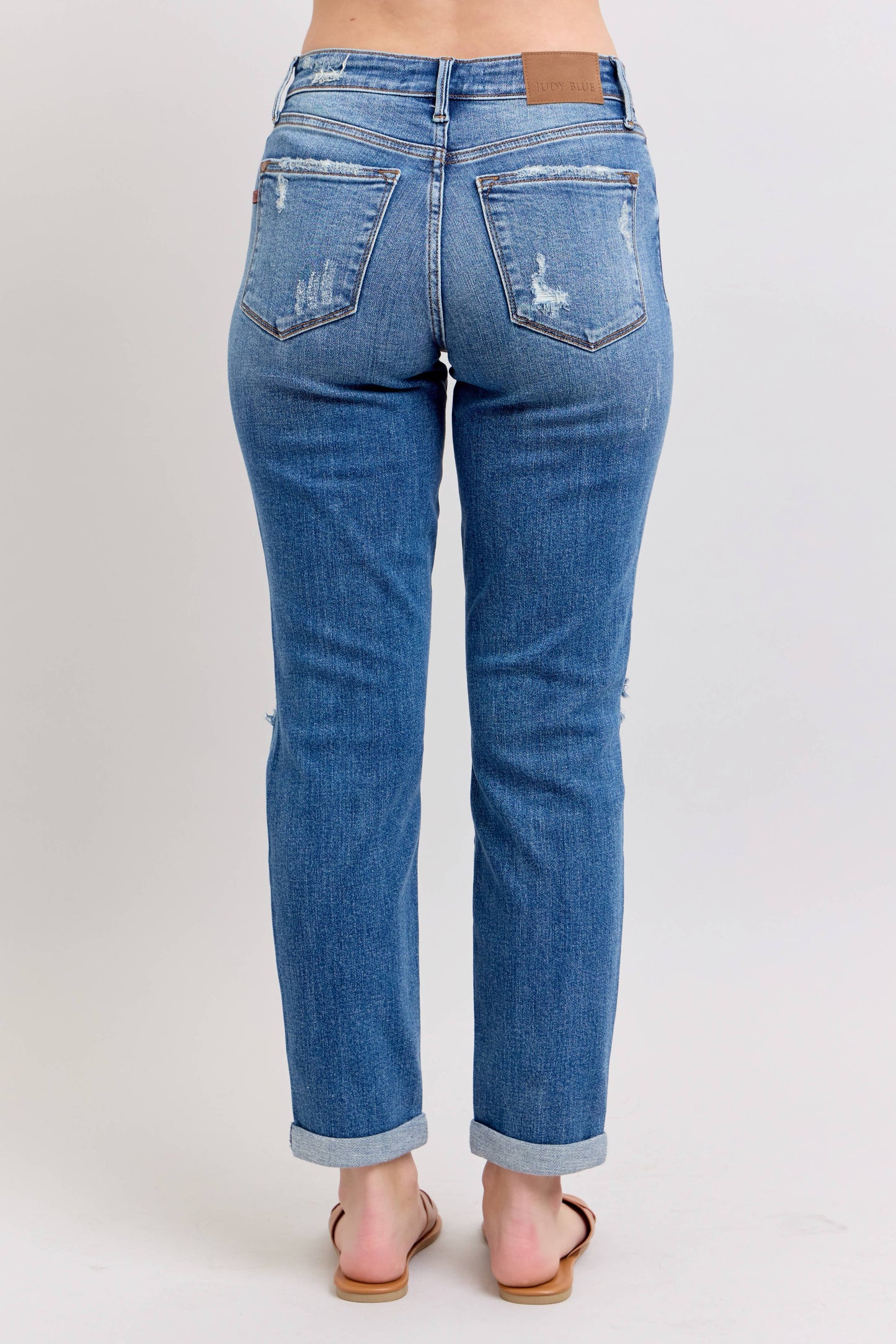 Judy Blue Vintage Wash Boyfriend Fit W/ Destroy