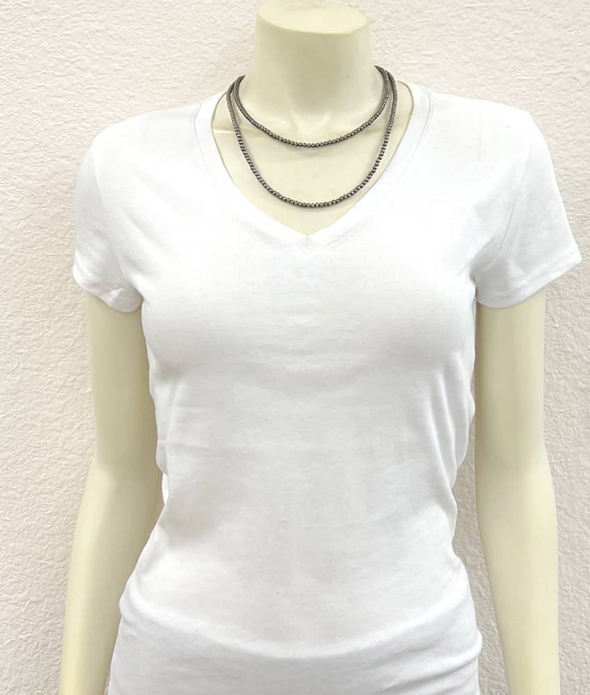 20" 4mm Polish Navajo Bead Necklace