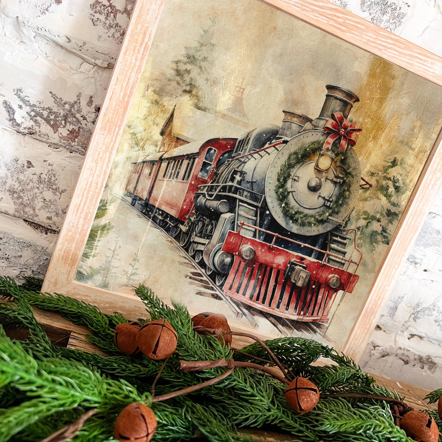 Christmas Train Print - Square