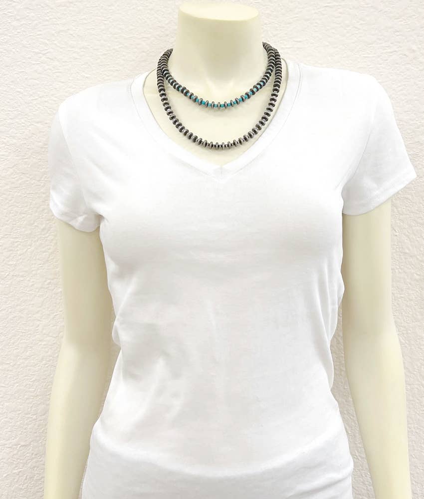 20" 2-strand Rondelel Navajo Bead Necklace