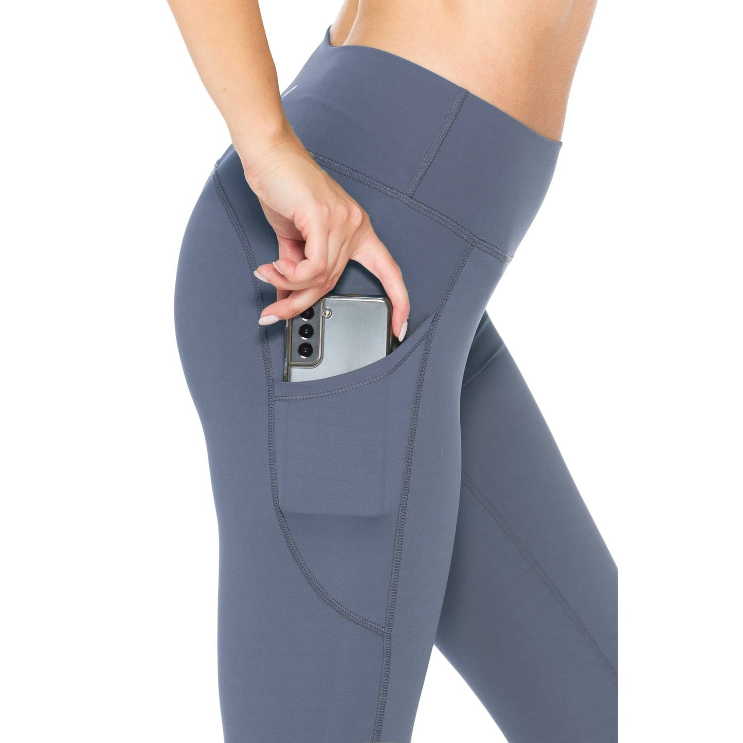 Premium Nylon Activewear Solid Leggings W/ Pockets