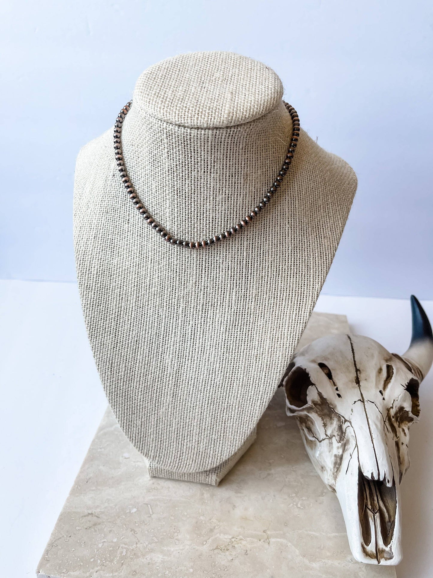 Western Navajo Bead Choker Necklace 4mm