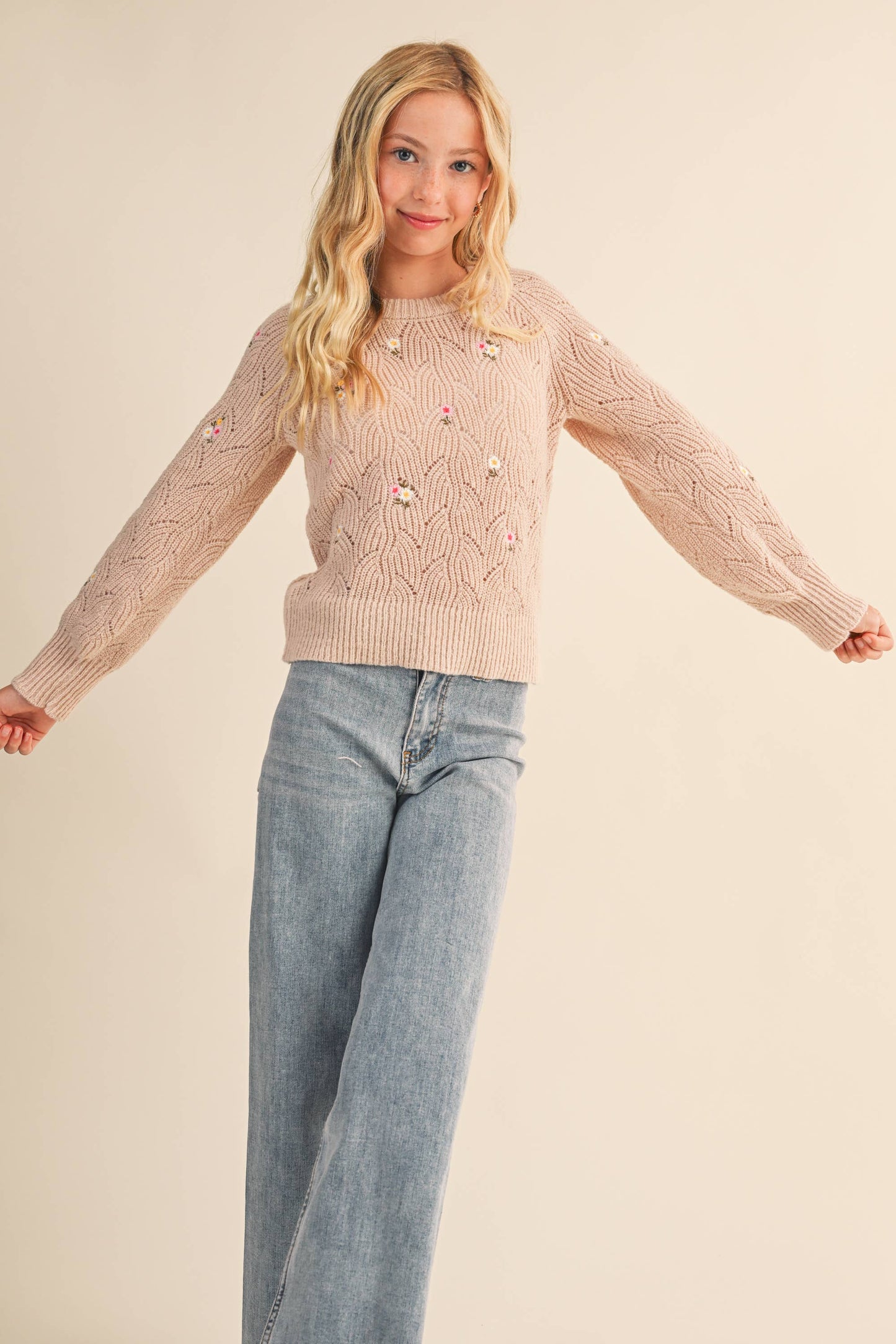 TWEEN KIDS GIRLS RAGLAN SWEATER