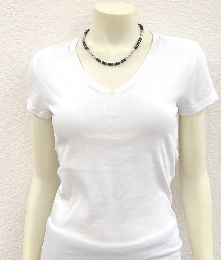 Silver Navajo Gemstone Necklace