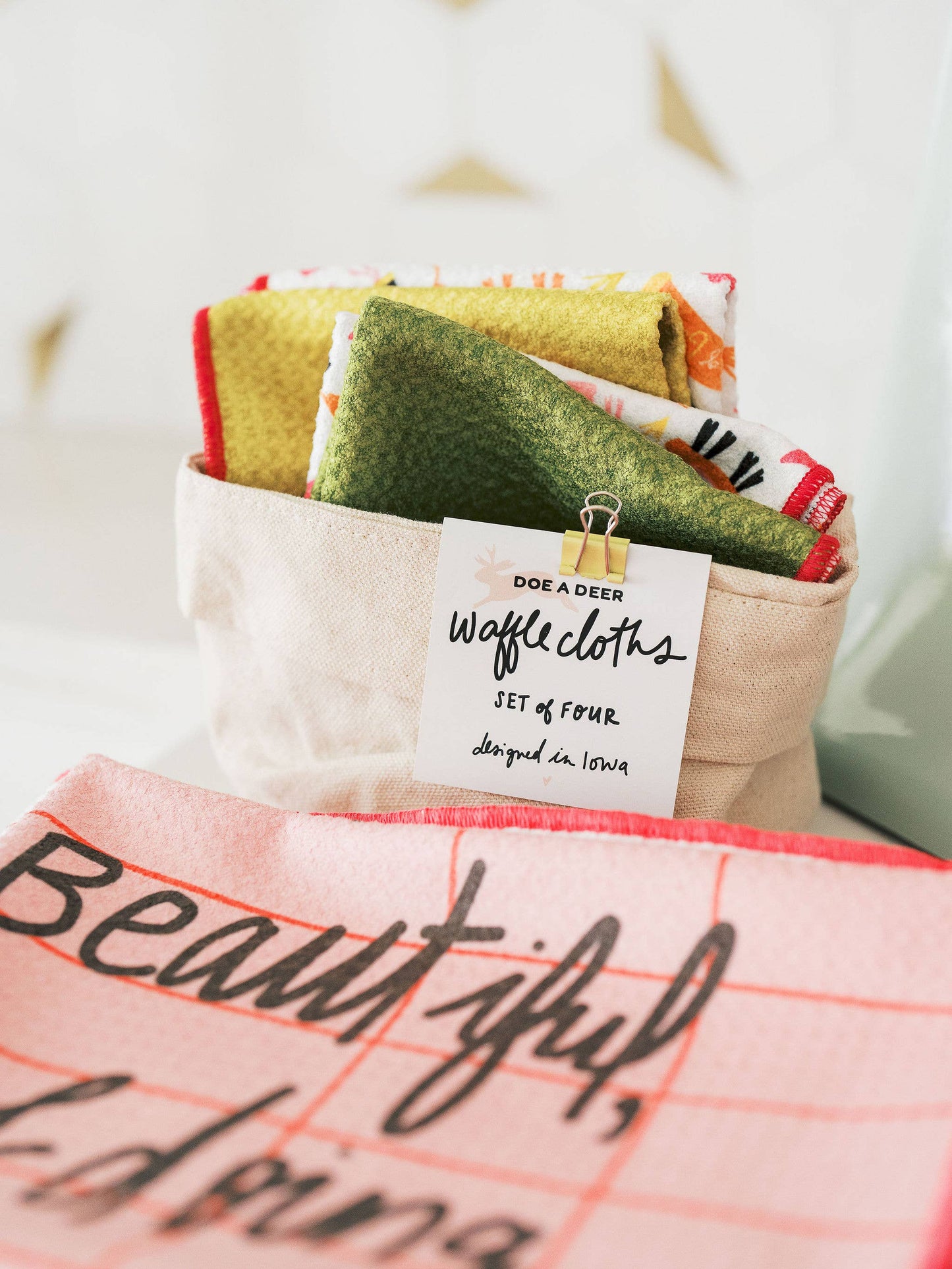 Iowa The Heartland Waffle Cloths - Set of 4