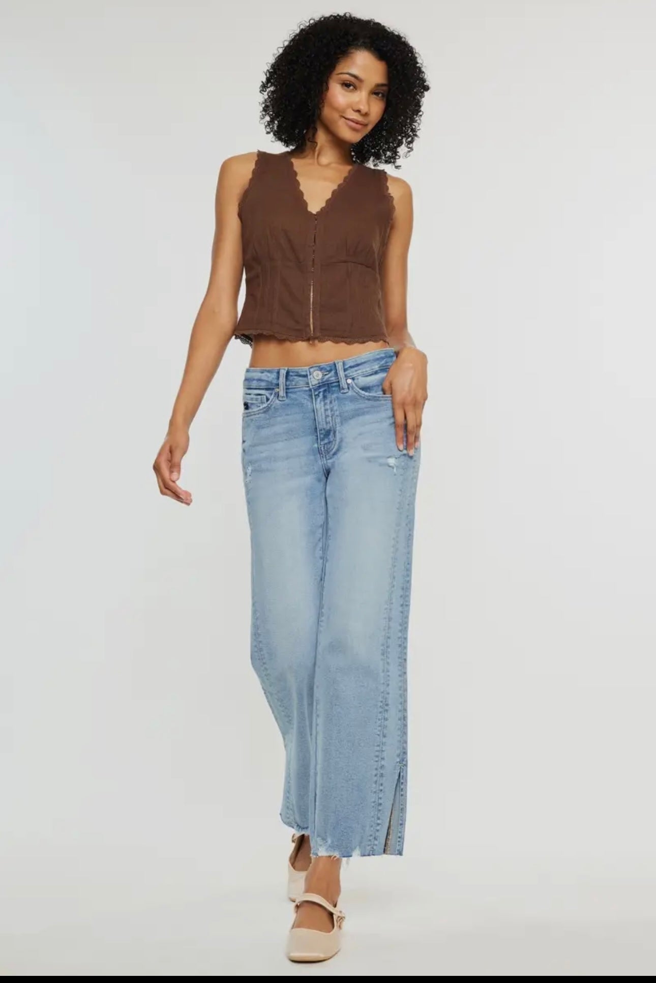 Kancan Mid Rise Straight Leg Jeans