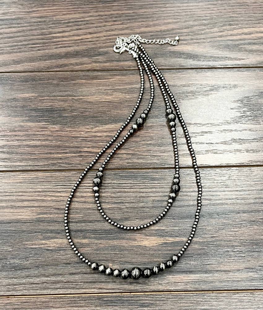26" 2-strand Polish Navajo Bead Necklace