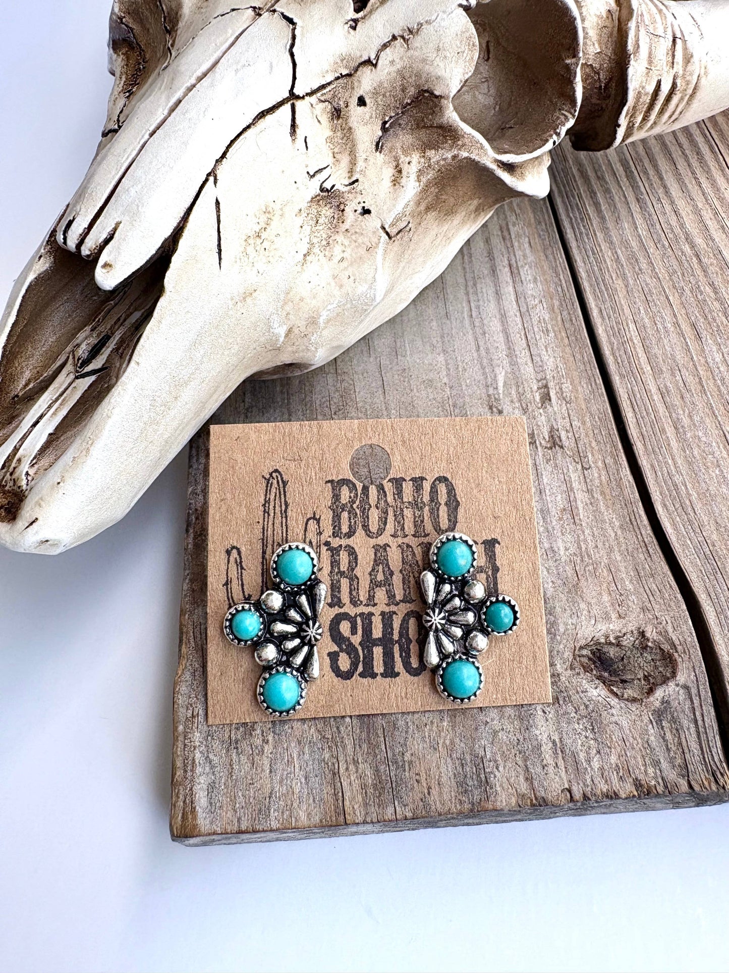 Western Stone Stud Earrings