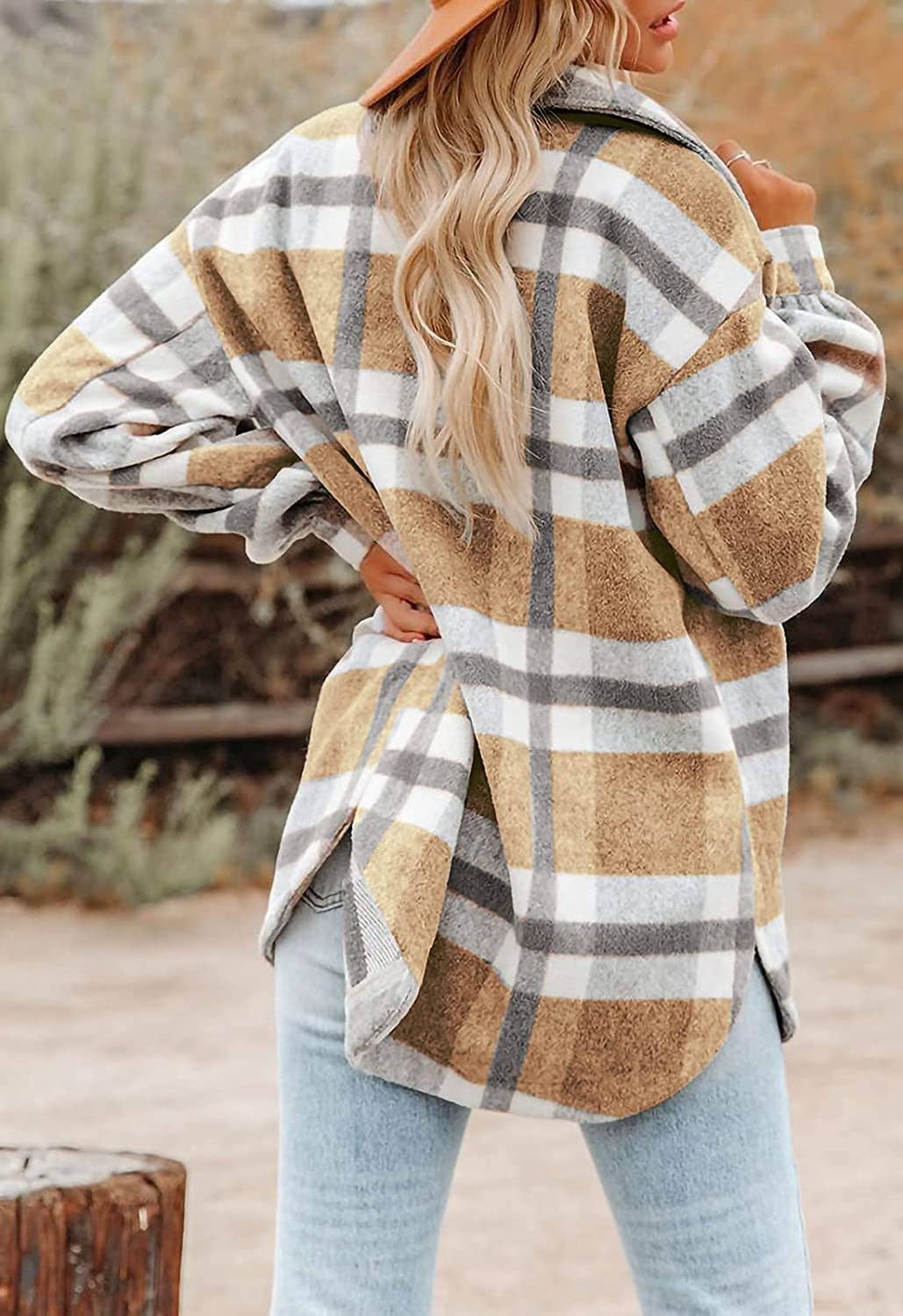 Women's Plaid Button Flannel Shacket