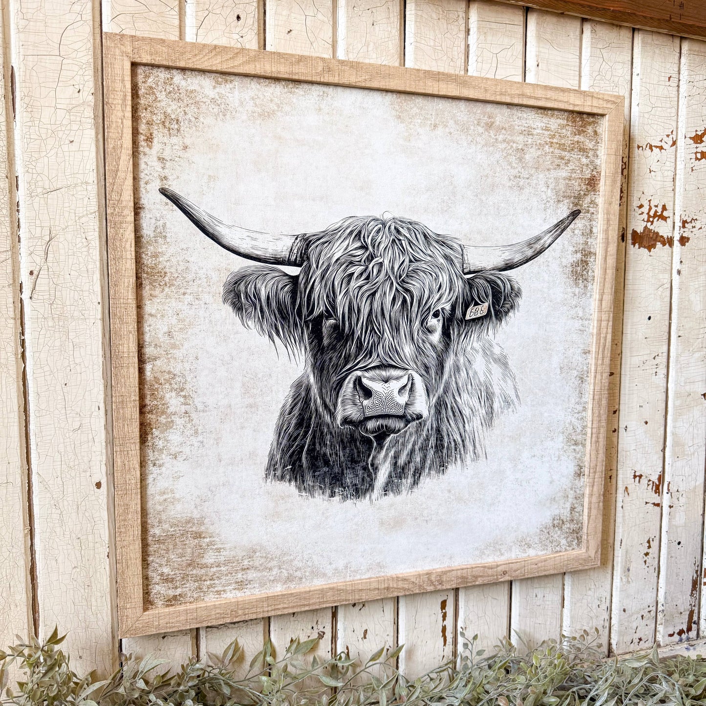 Neutral Highland Cow Wall Art Print