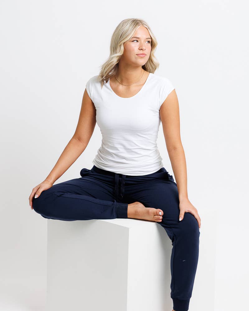 Essential Basic Layering Short Sleeve Scoop Neck Tee