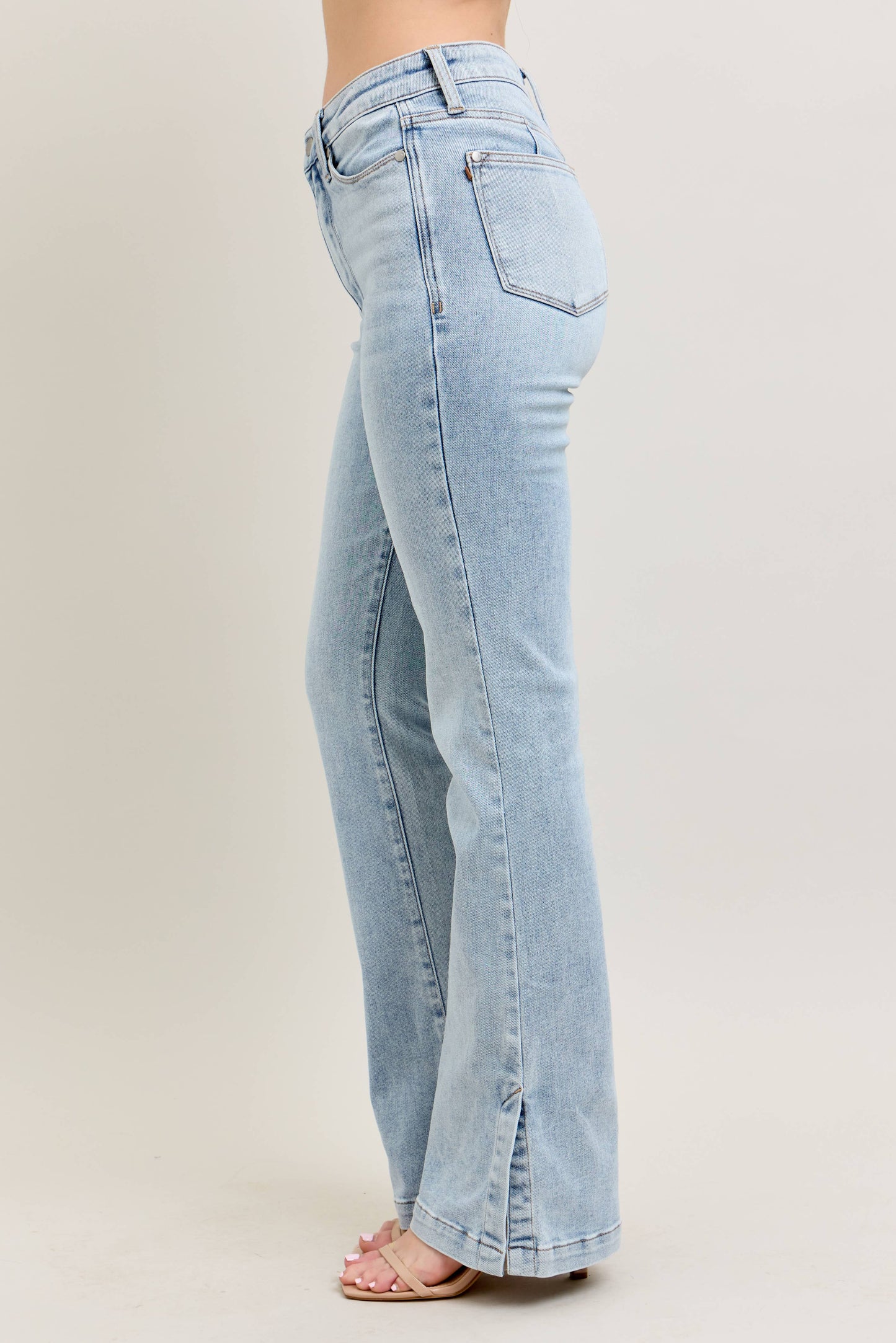 Judy Blue Tummy Control Vintage Wash Side Slit Slim Boot