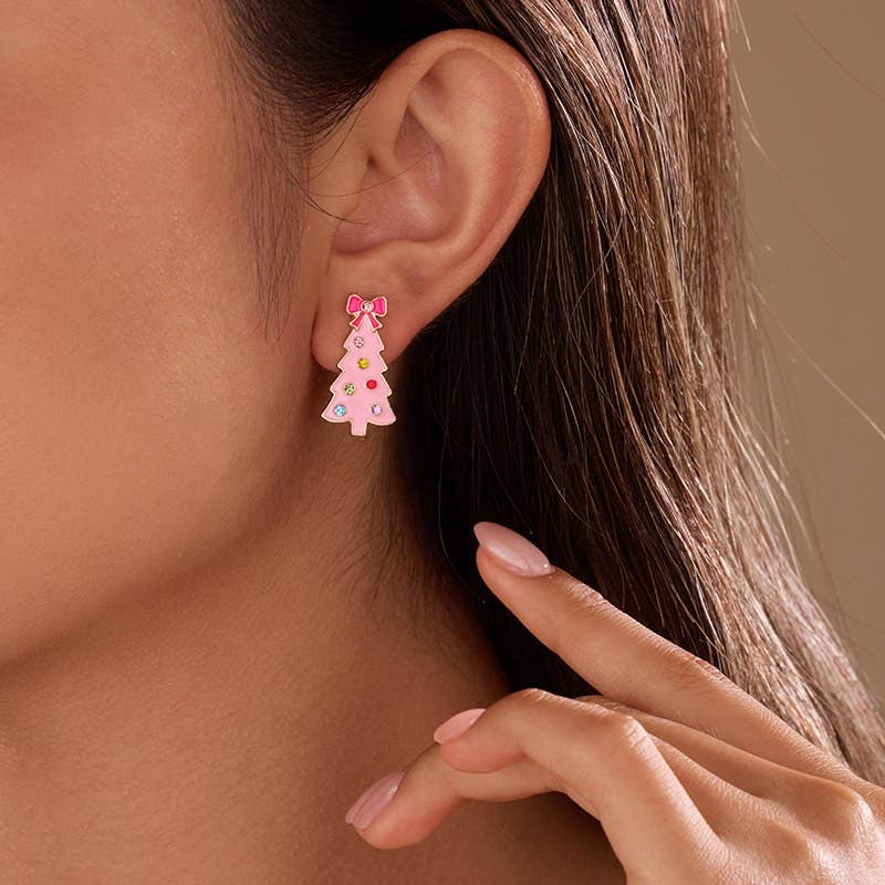 CHRISTMAS TREE STUD EARRINGS