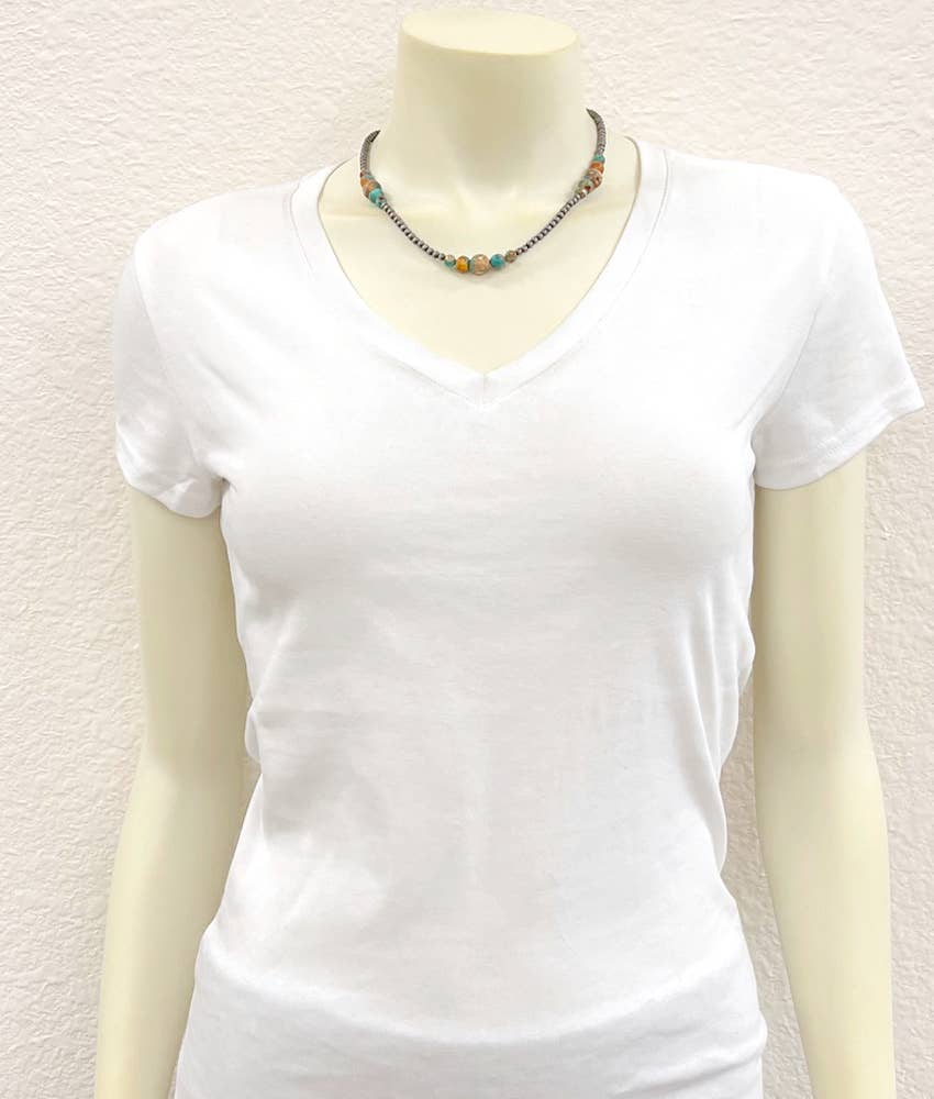 15" Navajo Clustered Gemstone Necklace