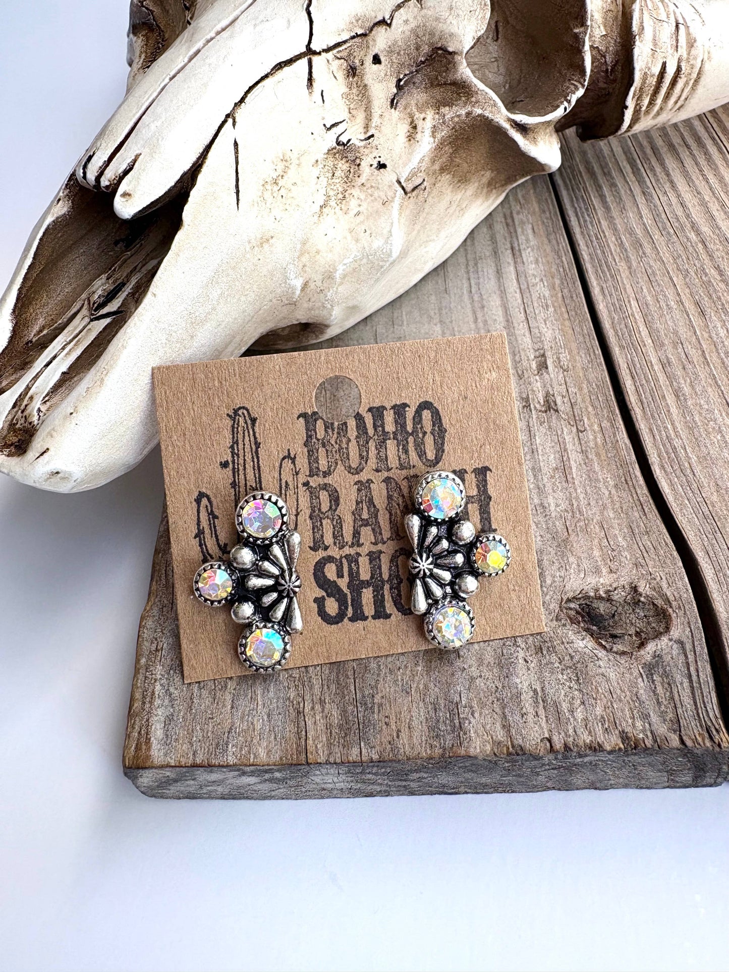 Western Stone Stud Earrings