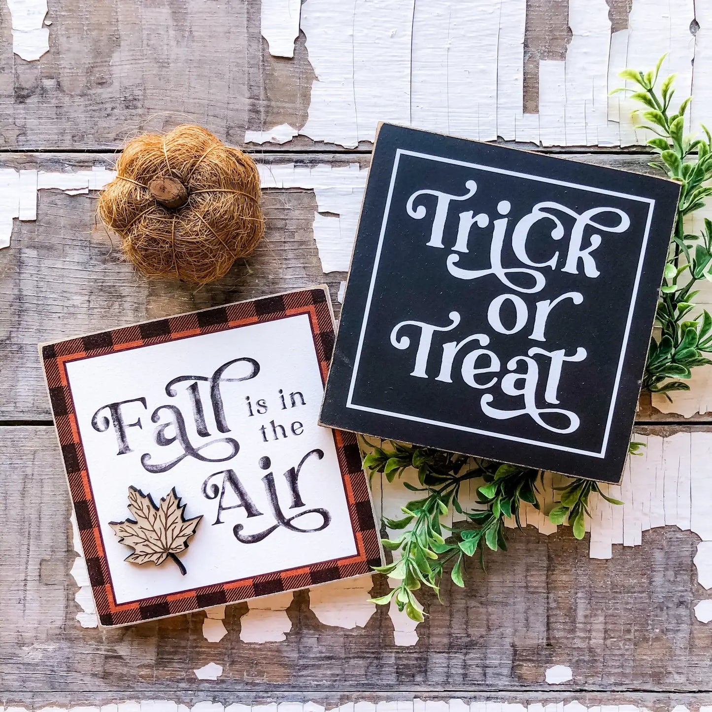 Fall Mini Block Tiered Tray Signs