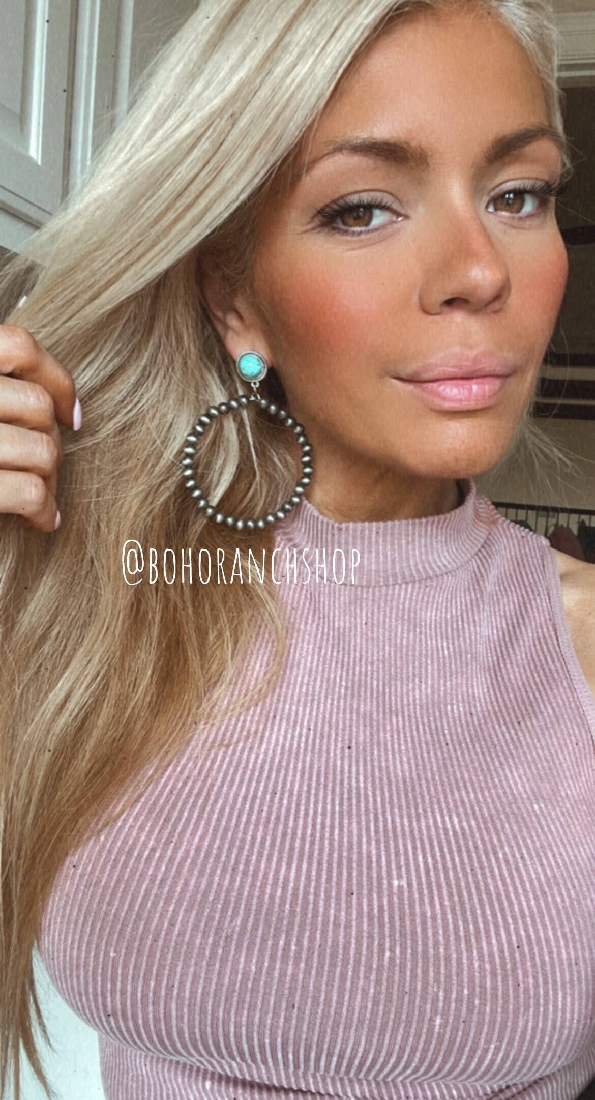 Hoop Stone Earrings