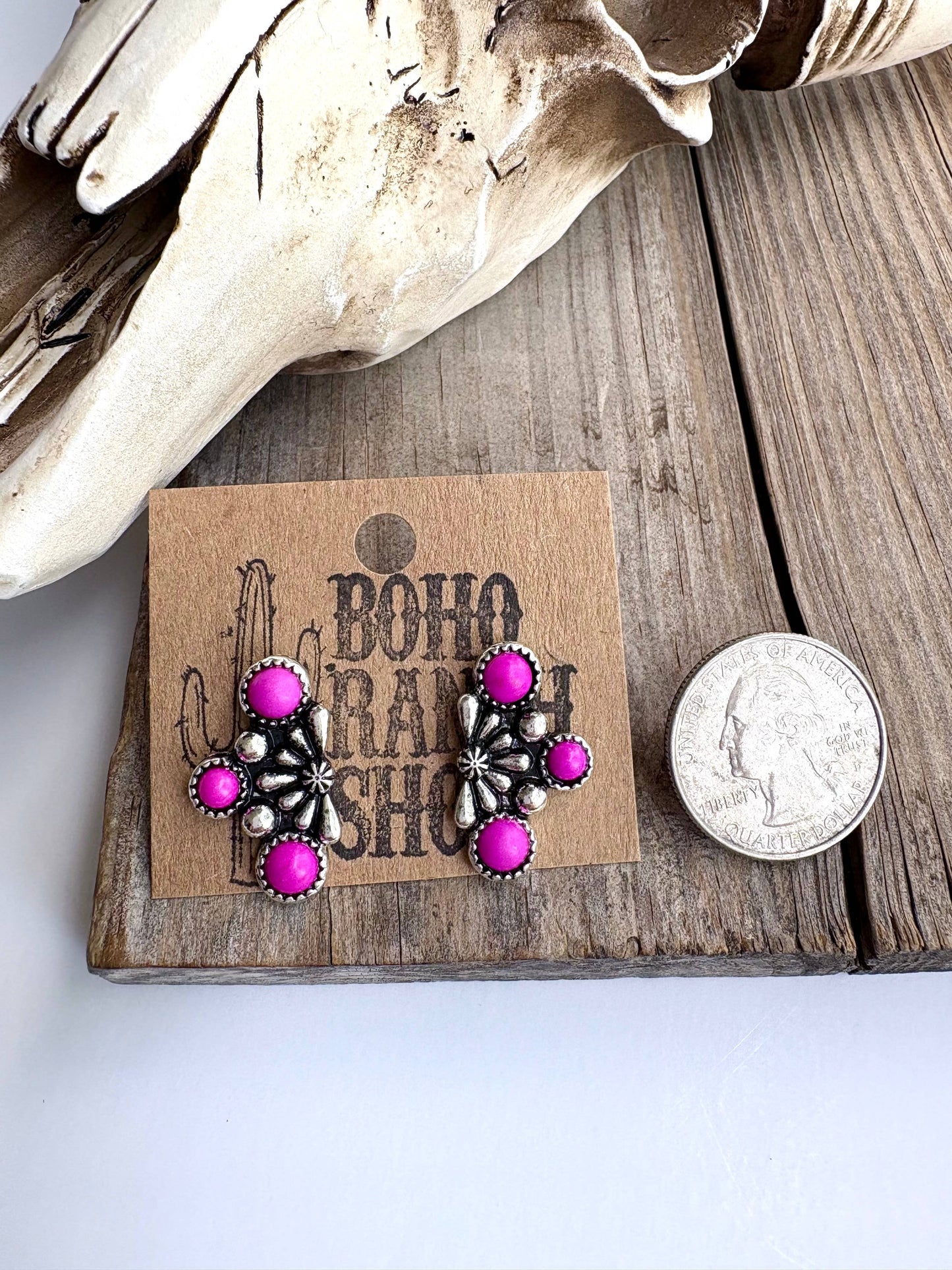 Western Stone Stud Earrings