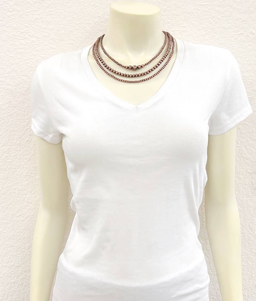 Handmade 18" Copper Navajo Bead Necklace