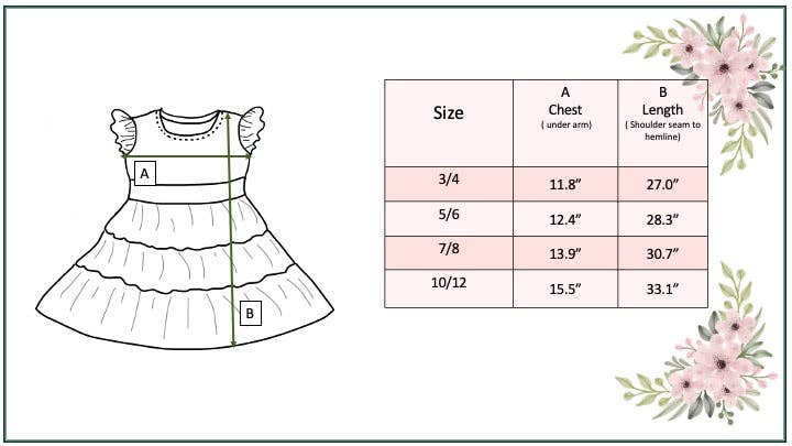 Kids Boho Floral & Rainbow Tiered Dress