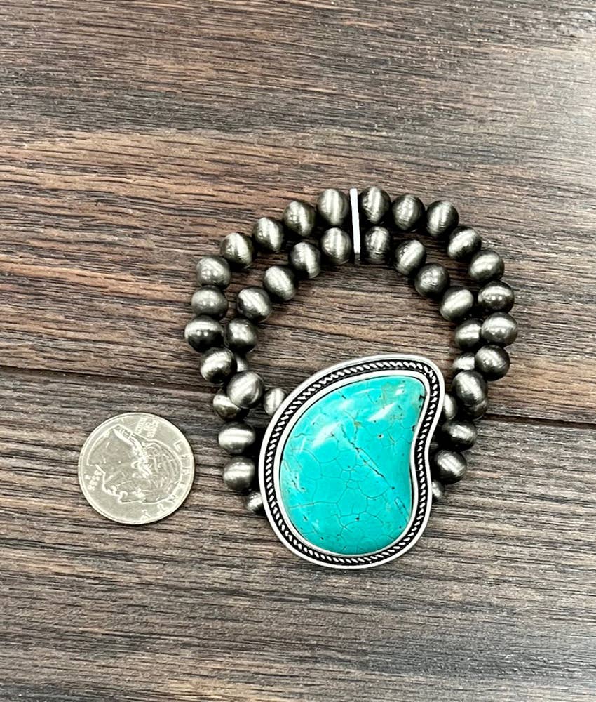 2-strand Navajo Turquoise Stretch Bracelet