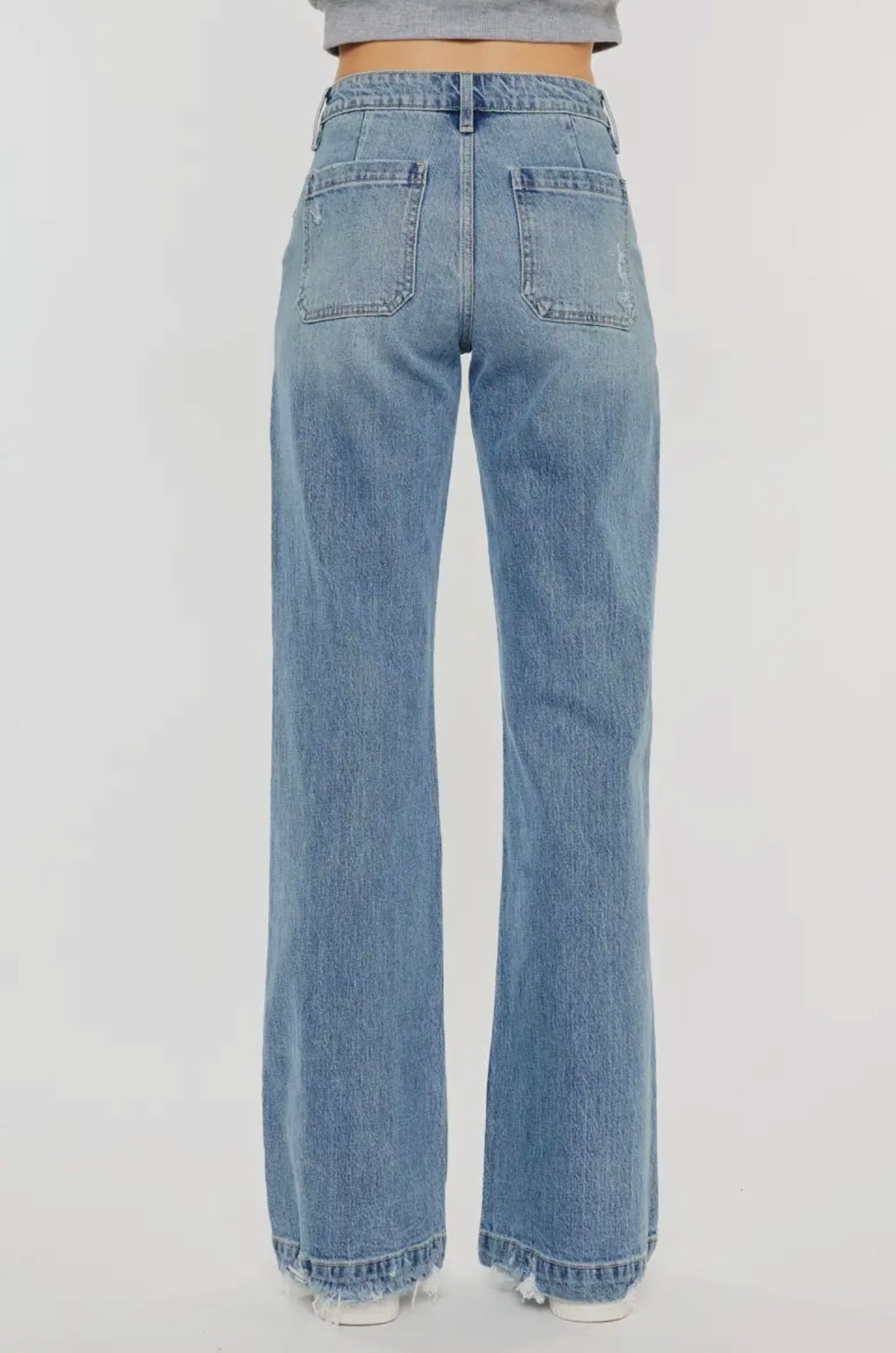 Kancan High Rise Wide Flare-Medium Wash