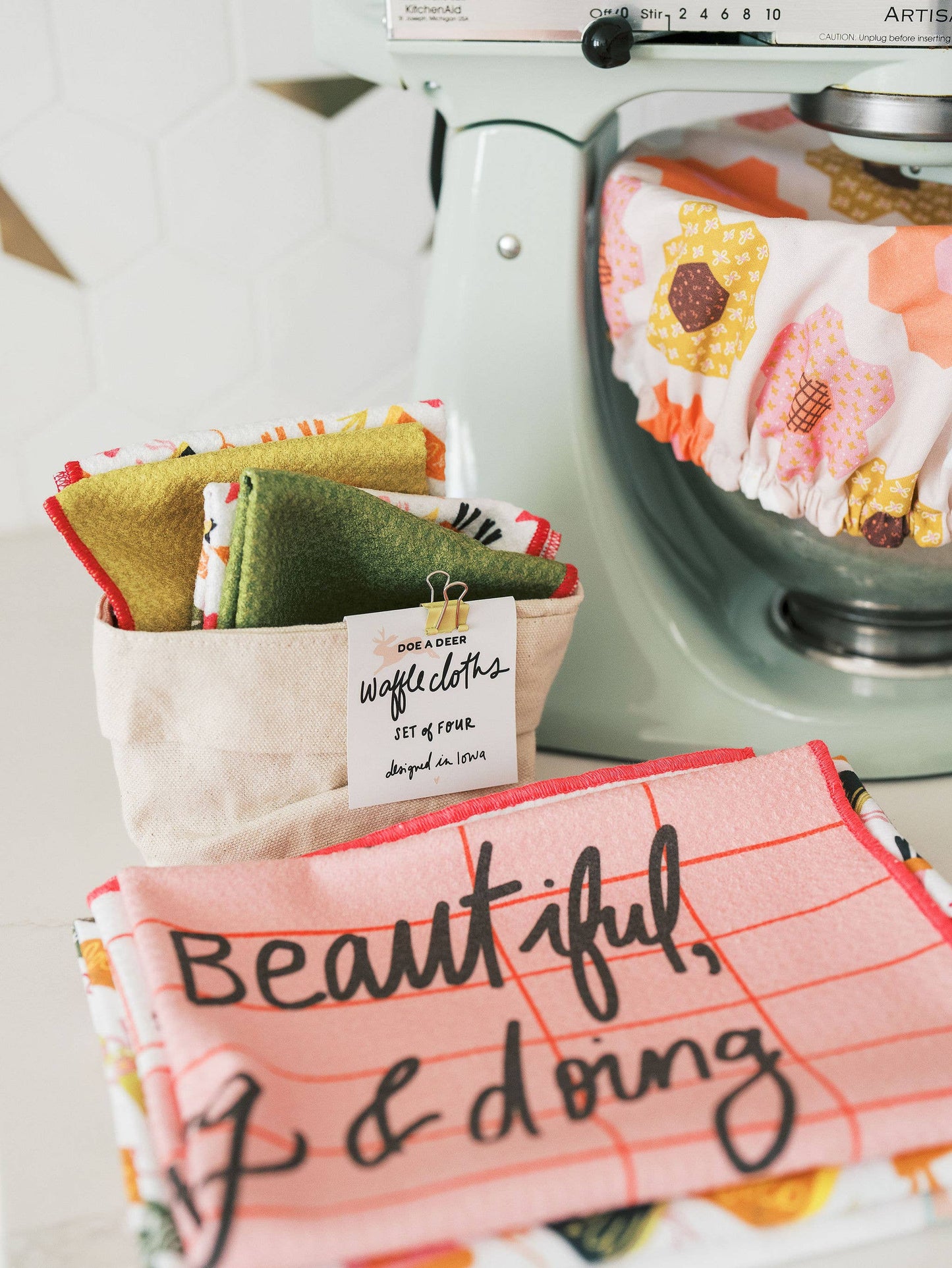 Iowa The Heartland Waffle Cloths - Set of 4
