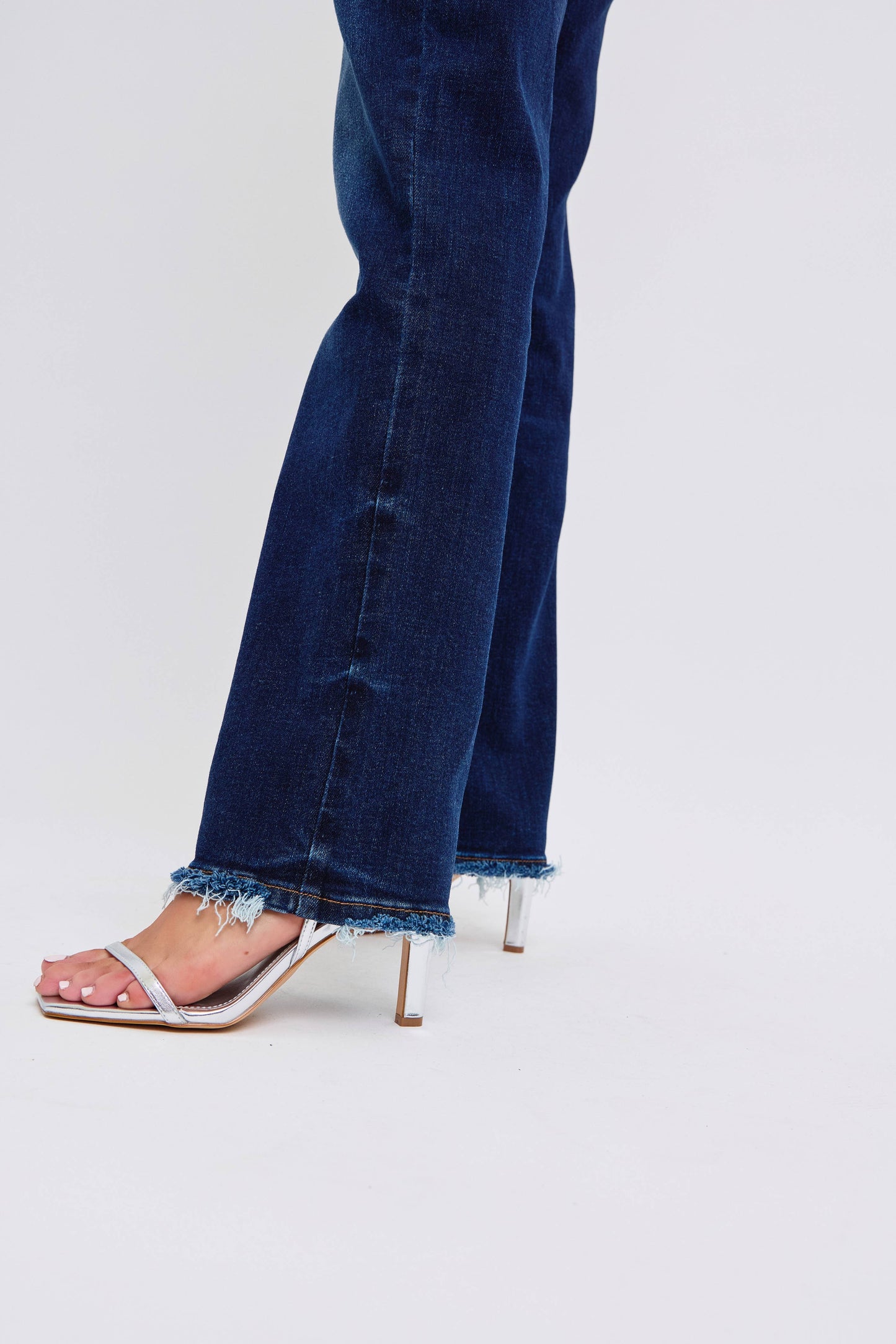 Judy Blue Mid Rise Straight Leg with Fray Hem