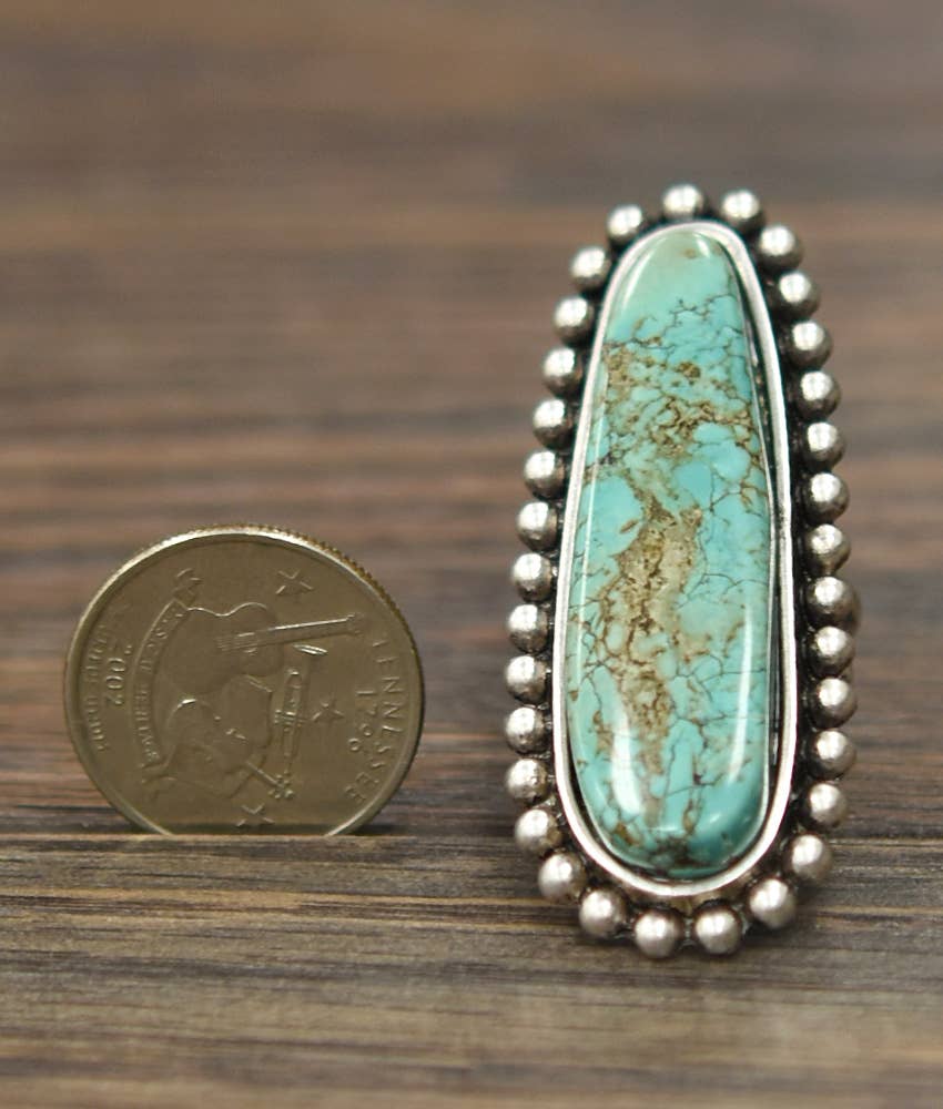Very-Big! Turquoise Adjustable Ring