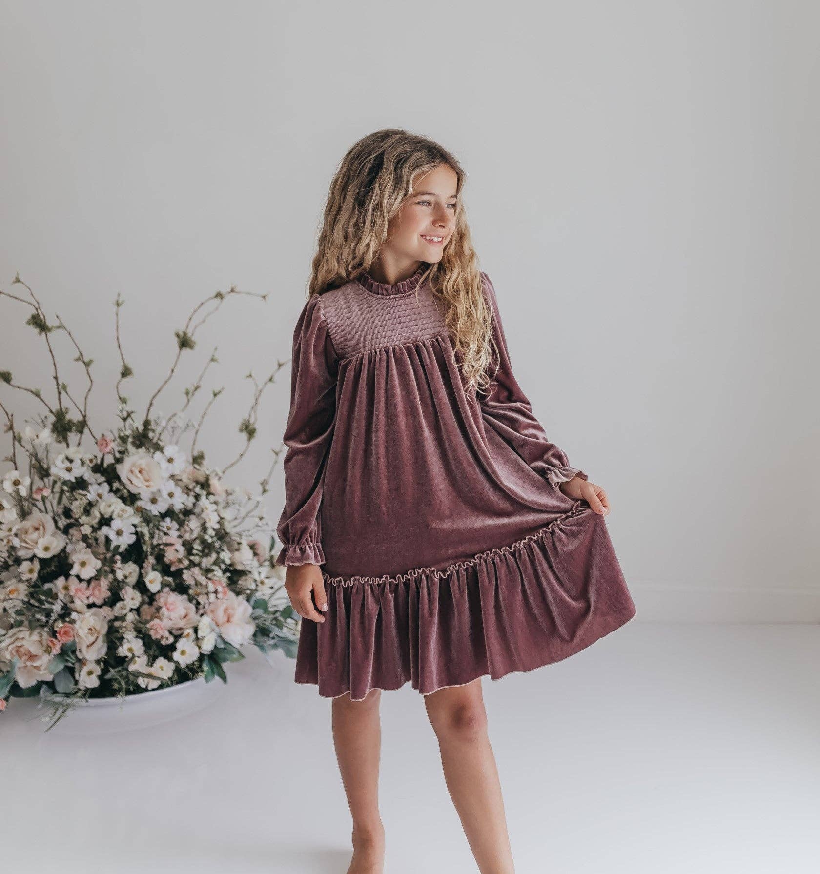 Girls Dusty Rose Smocked Velvet Fancy Holiday Party Dress – Wrenlee Rhae's Boutique Girls Dusty Rose Smocked Velvet Fancy Holiday Party Dress – Wrenlee Rhae's Boutique