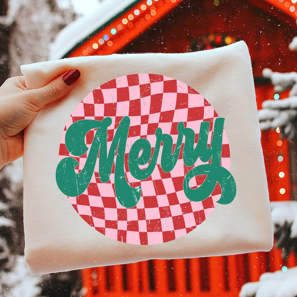 Merry Checkerboard Tee