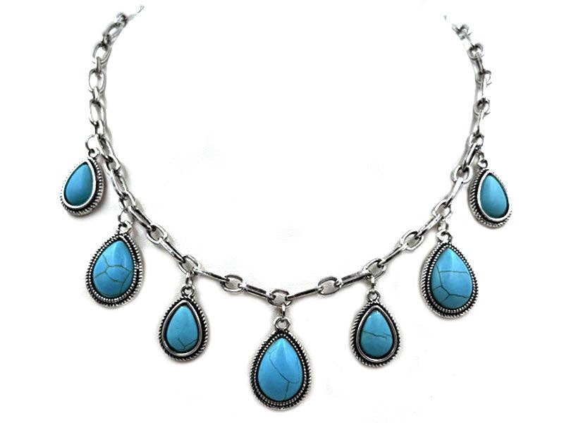 Western Teardrop Charm Necklace