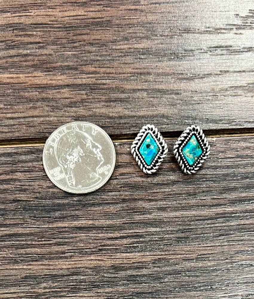 Diamond Gemstone Stud Earrings