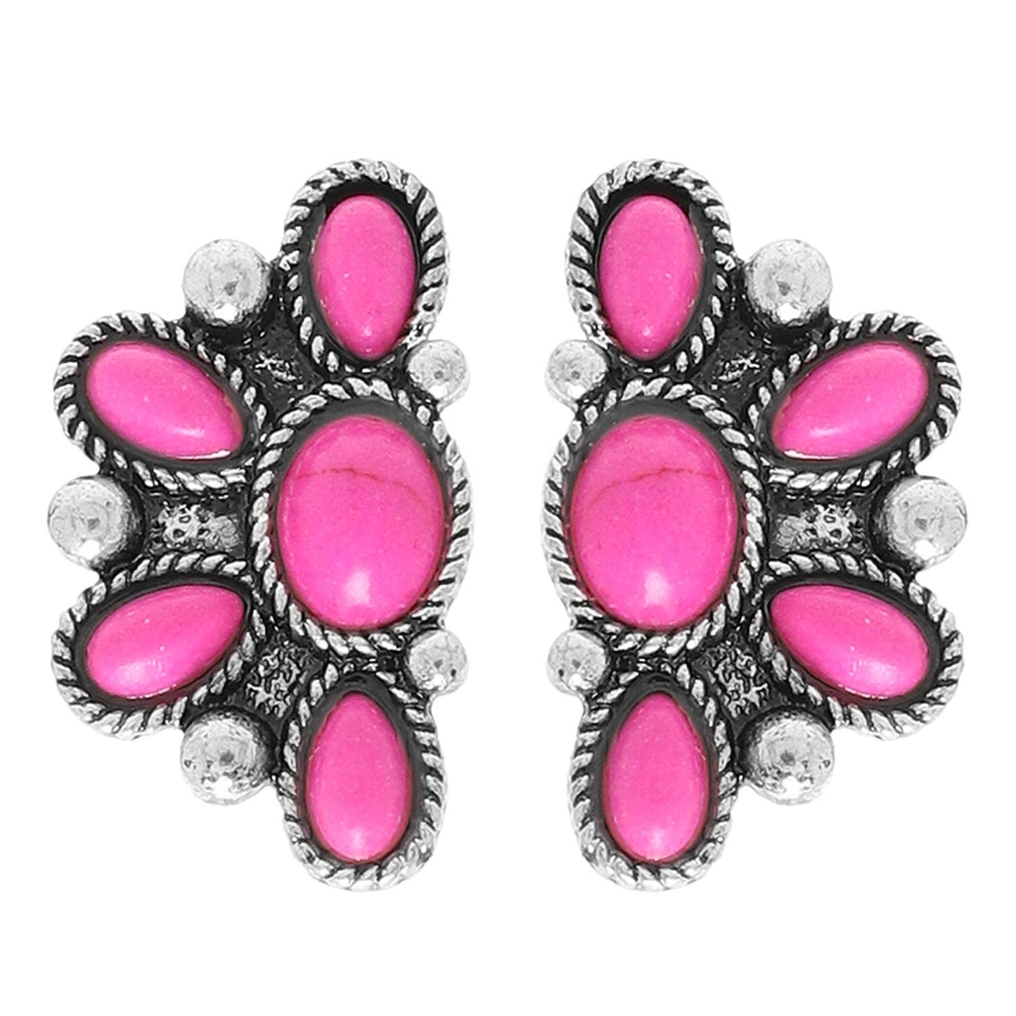 Western Semi Precious Stone Post Earrings