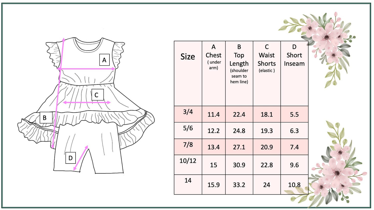 Kids Mint Green Smiley Face hi low Short Set