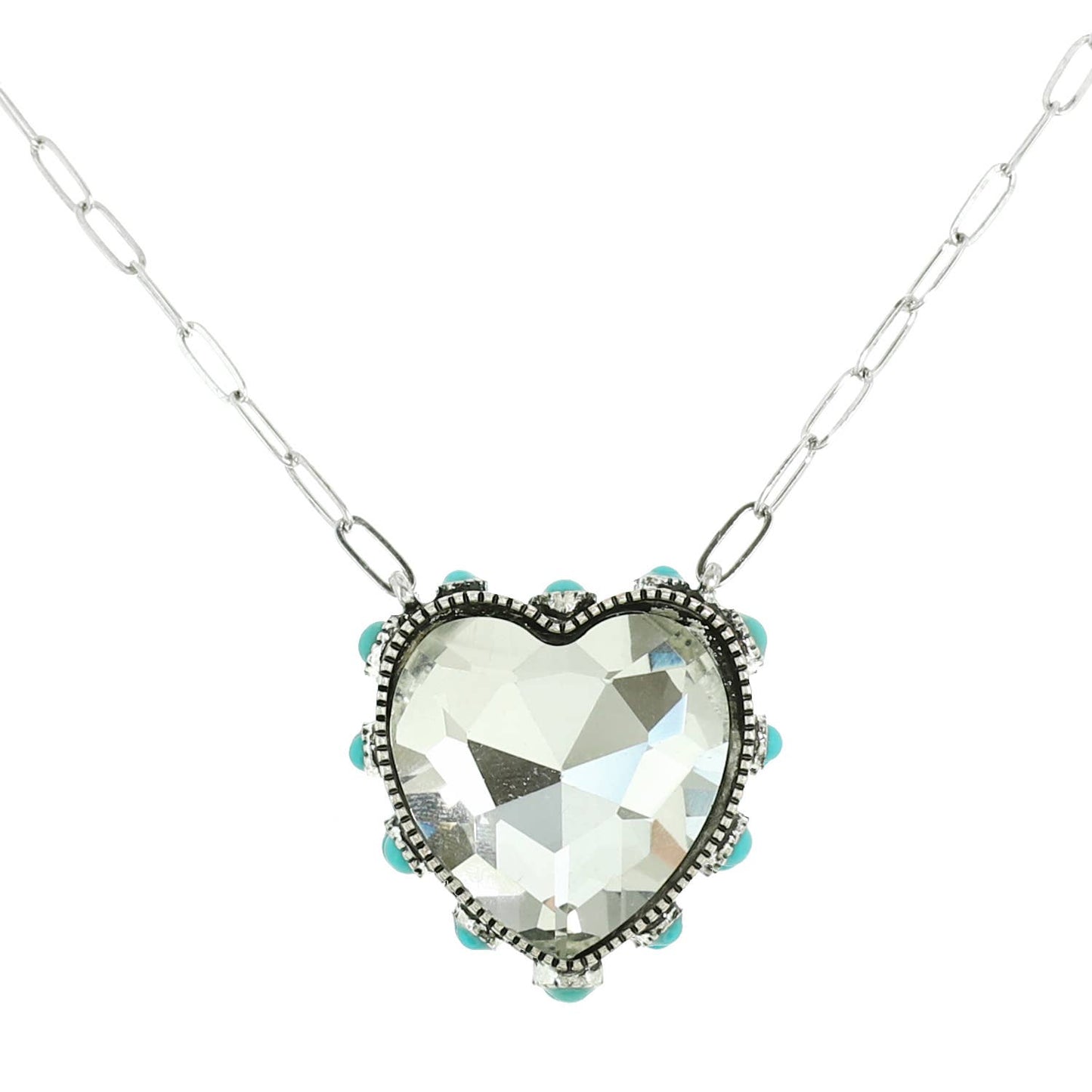 Western Heart Shaped Gemstone Turquoise Necklace