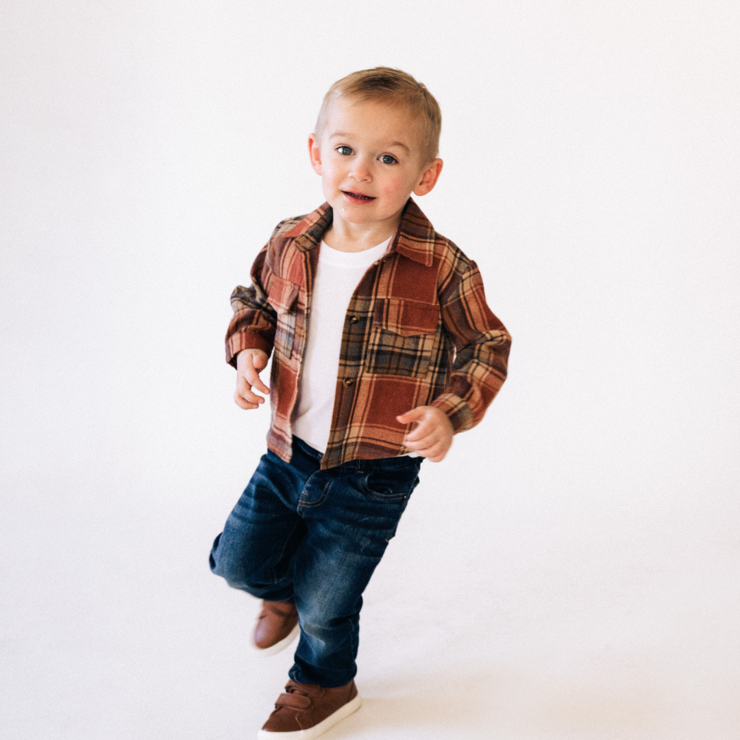Boy's Lightweight Rust Flannel
