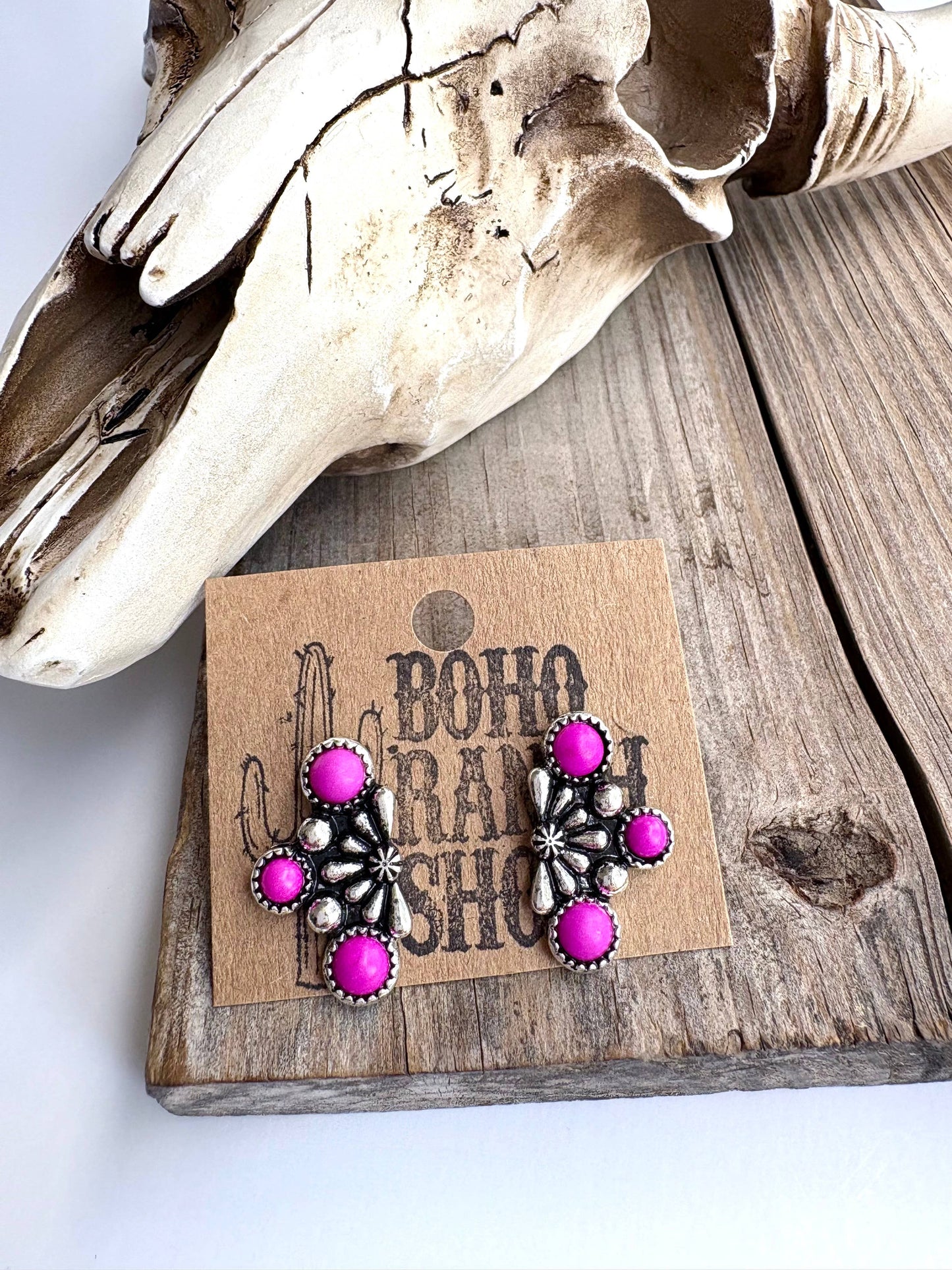 Western Stone Stud Earrings