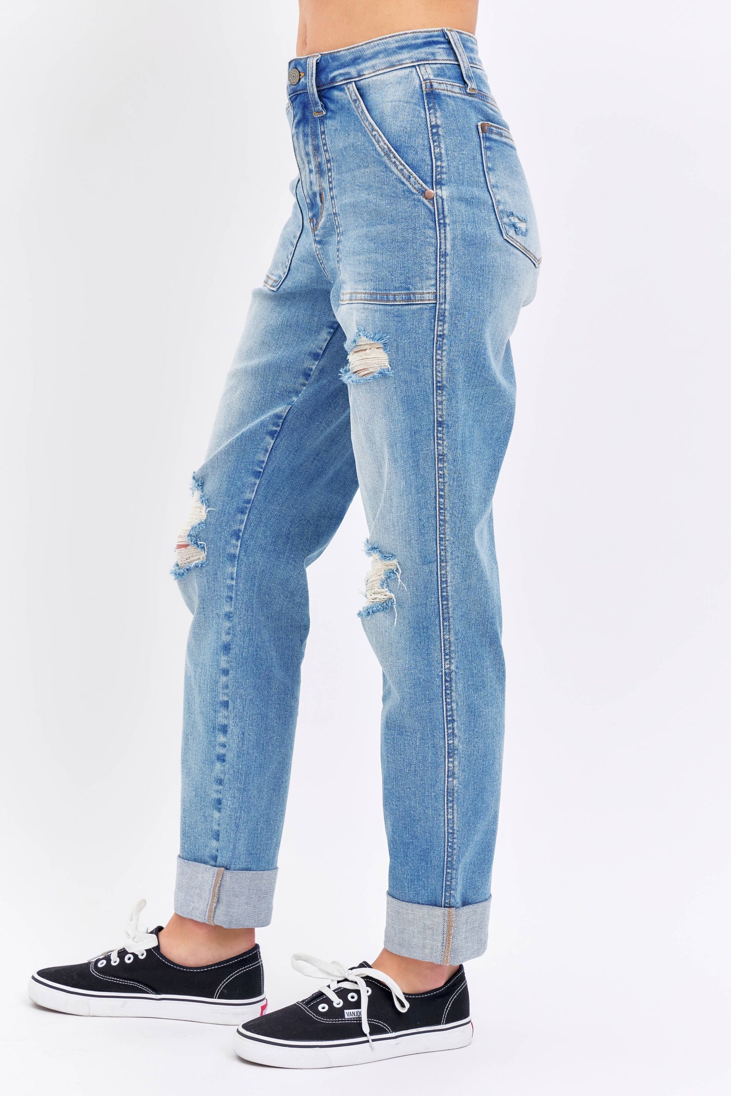 Judy Blue PLUS Patch Pocket & Destroy BF