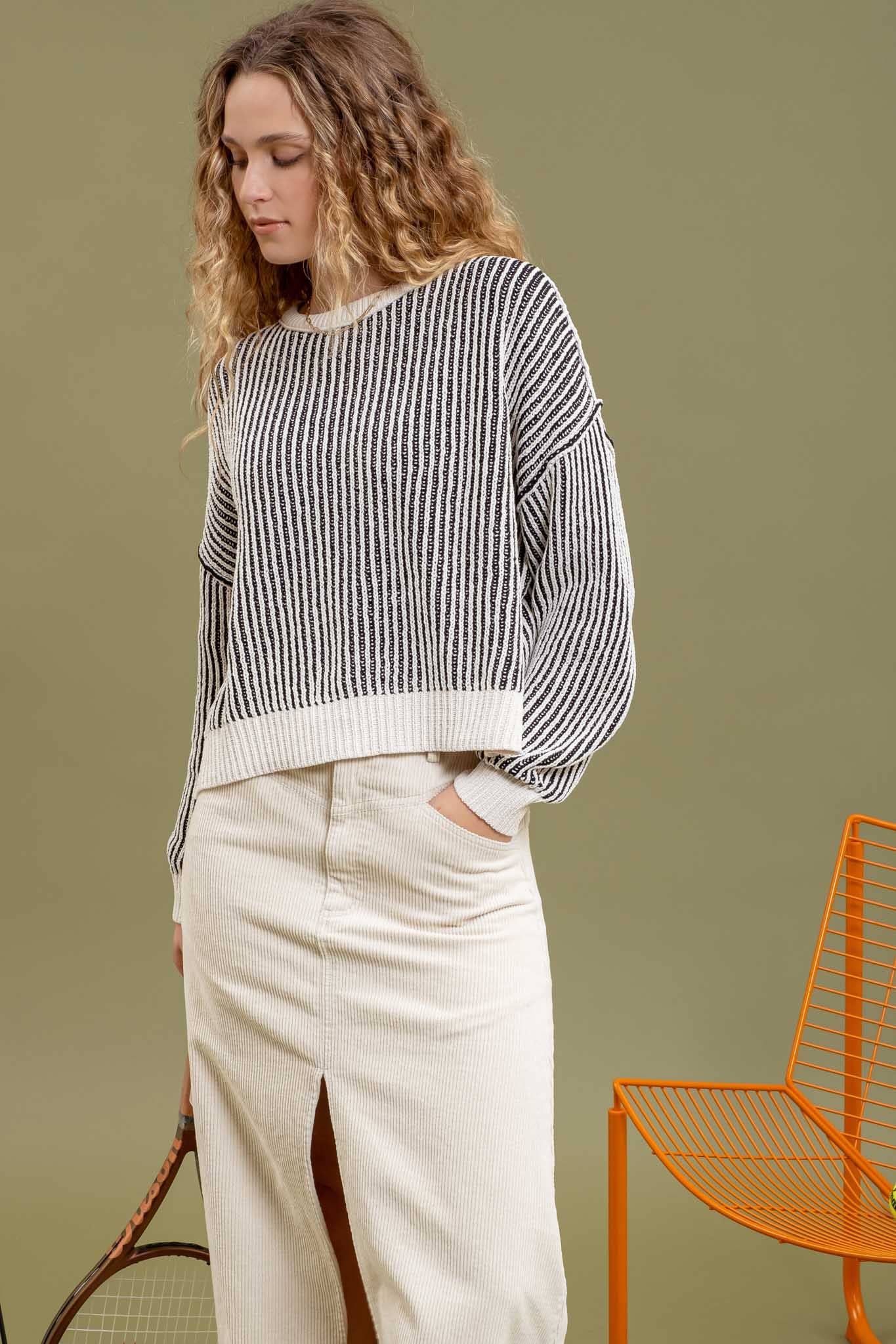 TEXTURED CREWNECK SWEATER