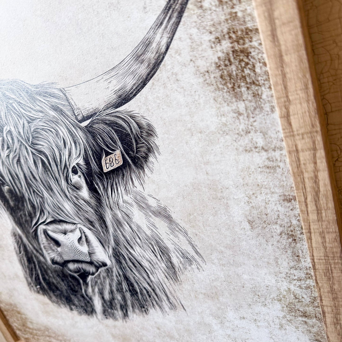 Neutral Highland Cow Wall Art Print