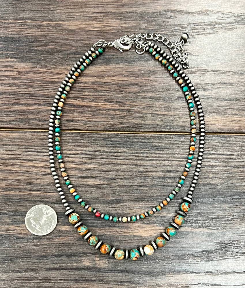 17" 2-strand Navajo Gemstone Necklace