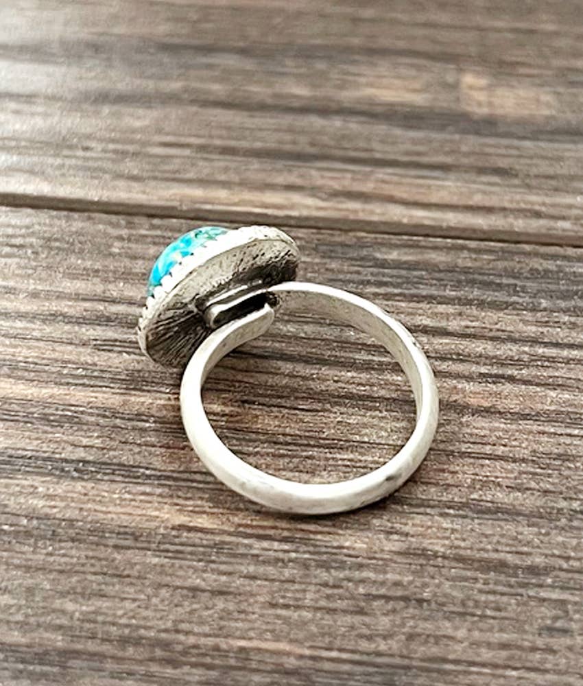 10mm Round Gemstone, Brass Adjustable Ring